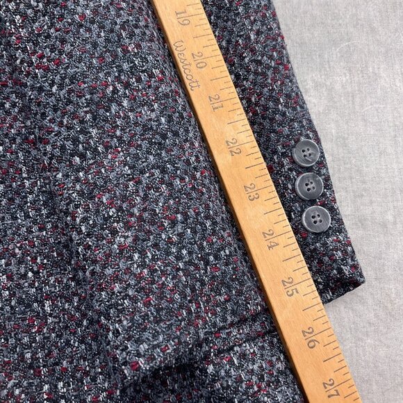 George Lawrence‎ Blazer Men 42 Black Red Wool Tweed Classic Career Jacket VTG - Picture 6 of 13